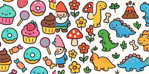 Bold And Cute Colorful Seamless Patterns