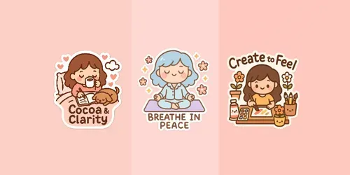 Cute Girl Selfcare Affirmation Stickers