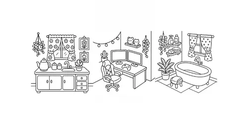 Kdp Cute Cozy Corners Coloring Pages