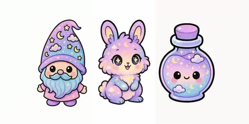 Cute Pastel Cosmic Chibi Stickers 2
