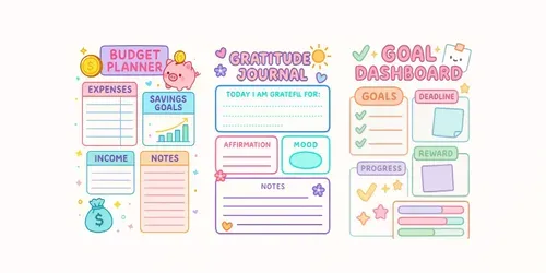 Pastel Kawaii Stationery Planner Pages