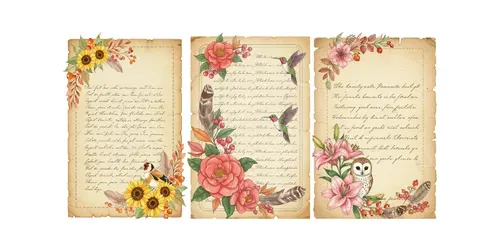 Cottagecore Botanical Birds Junk Journals