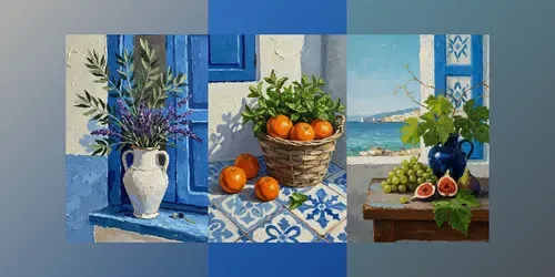 Greek Island Impasto Still Lives Wall Art