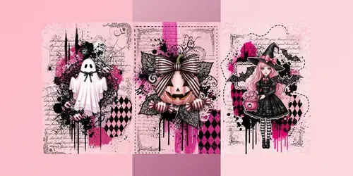 Cute Gothic Pink Halloween Junk Journals