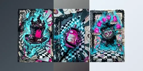 Surreal Dark Alice Junk Journal Pages 2