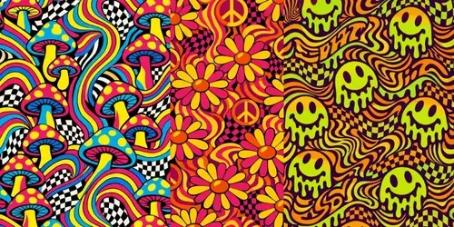 Psychedelic Groovy 70S Floral Patterns 2