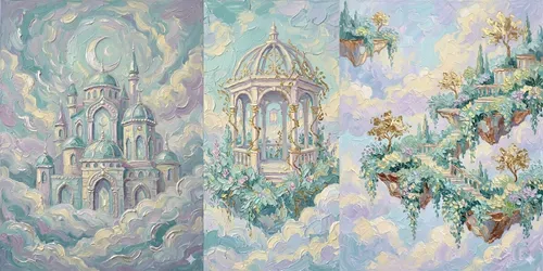 Ethereal Gold Fairytale Impasto Wall Art 2