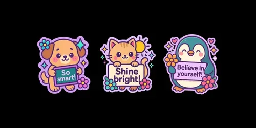 Kawaii Motivational Stickers Cute Quotes 2