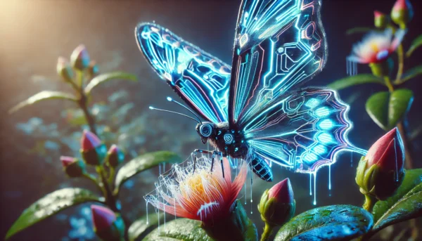 Cyberpunk Nature Technobio Closeups DALL-E 3 Prompt