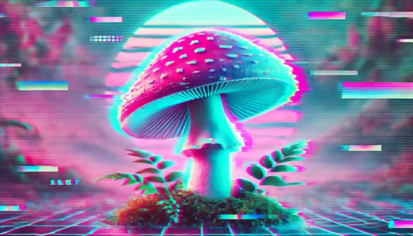 Vaporwave Glitch Aesthetics DALL-E 3 Prompt