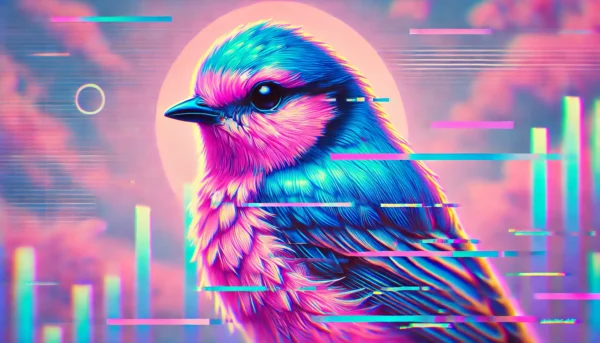 Vaporwave Glitch Aesthetics DALL-E 3 Prompt