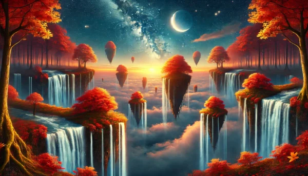 Surreal Autumn Dreamscape Panoramas DALL-E 3 Prompt