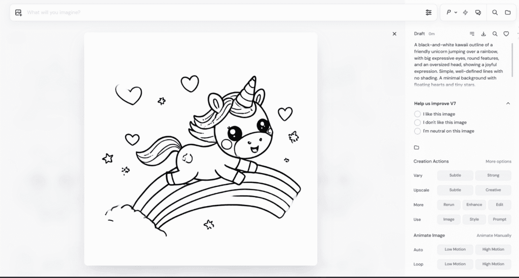 MidJourney Coloring Page