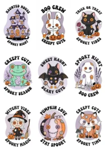 Spooky Cute Whimsical Halloween Clipart
