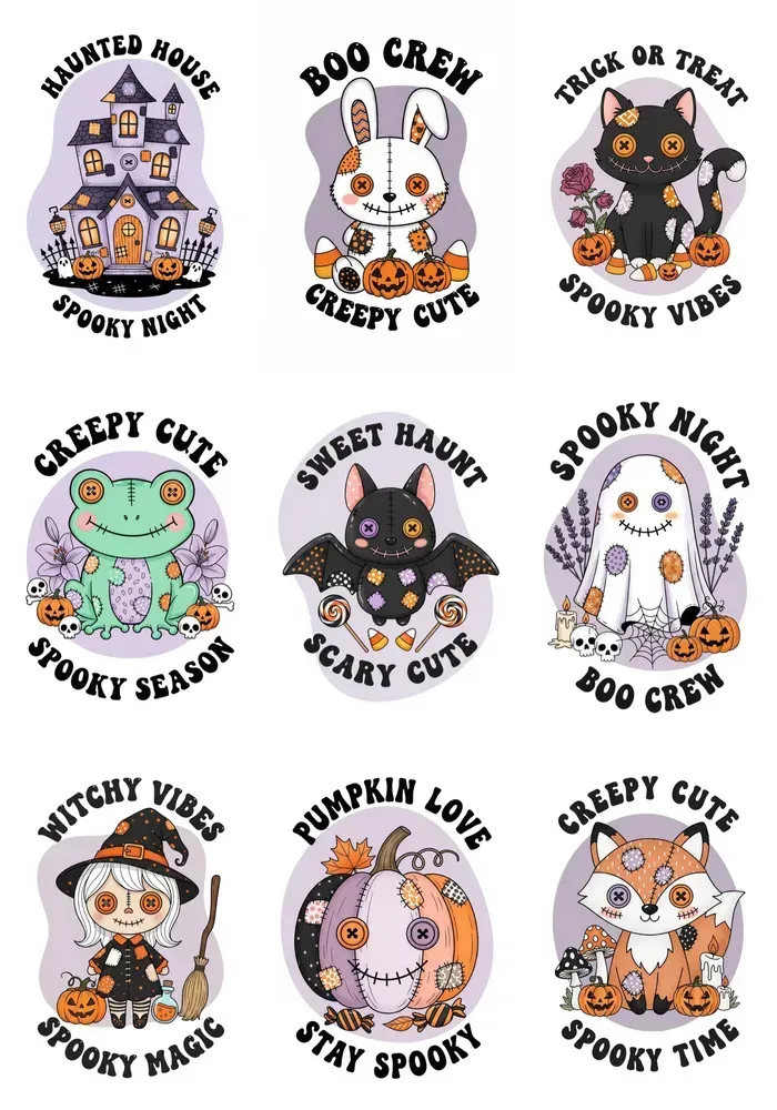 Spooky Cute Whimsical Halloween Clipart