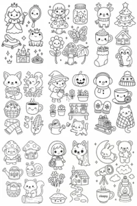 Bold And Easy Cute Coloring Pages Sets