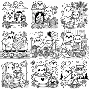 Cozy Ghost Adventure Coloring Pages