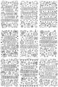 cute christmas quote coloring pages-featured