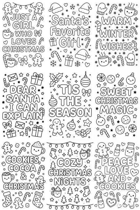 cute christmas quote coloring pages-featured