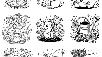 Whimsical Spring Coloring Pages