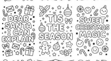 cute christmas quote coloring pages-featured